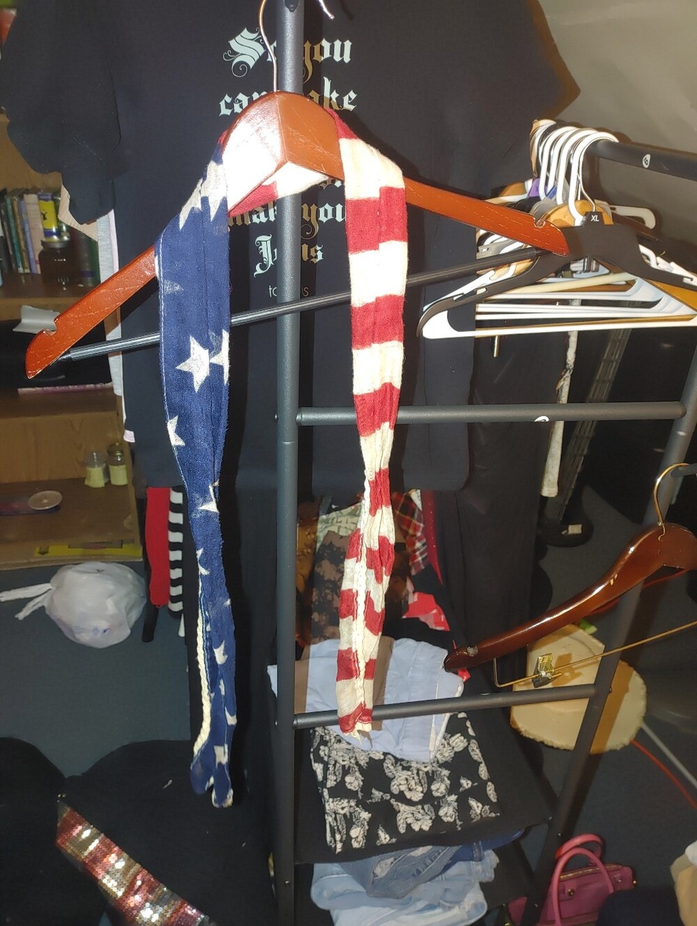 American Flag Knit Scarf - Red, White & Blue